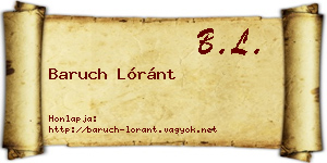 Baruch Lóránt névjegykártya
